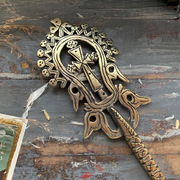 ANTIQUE 19th CENTURY AFRICAN TEWAHEDO ETHIOPIAN ETCHED COPTIC CROSS - Picture 5 of 9